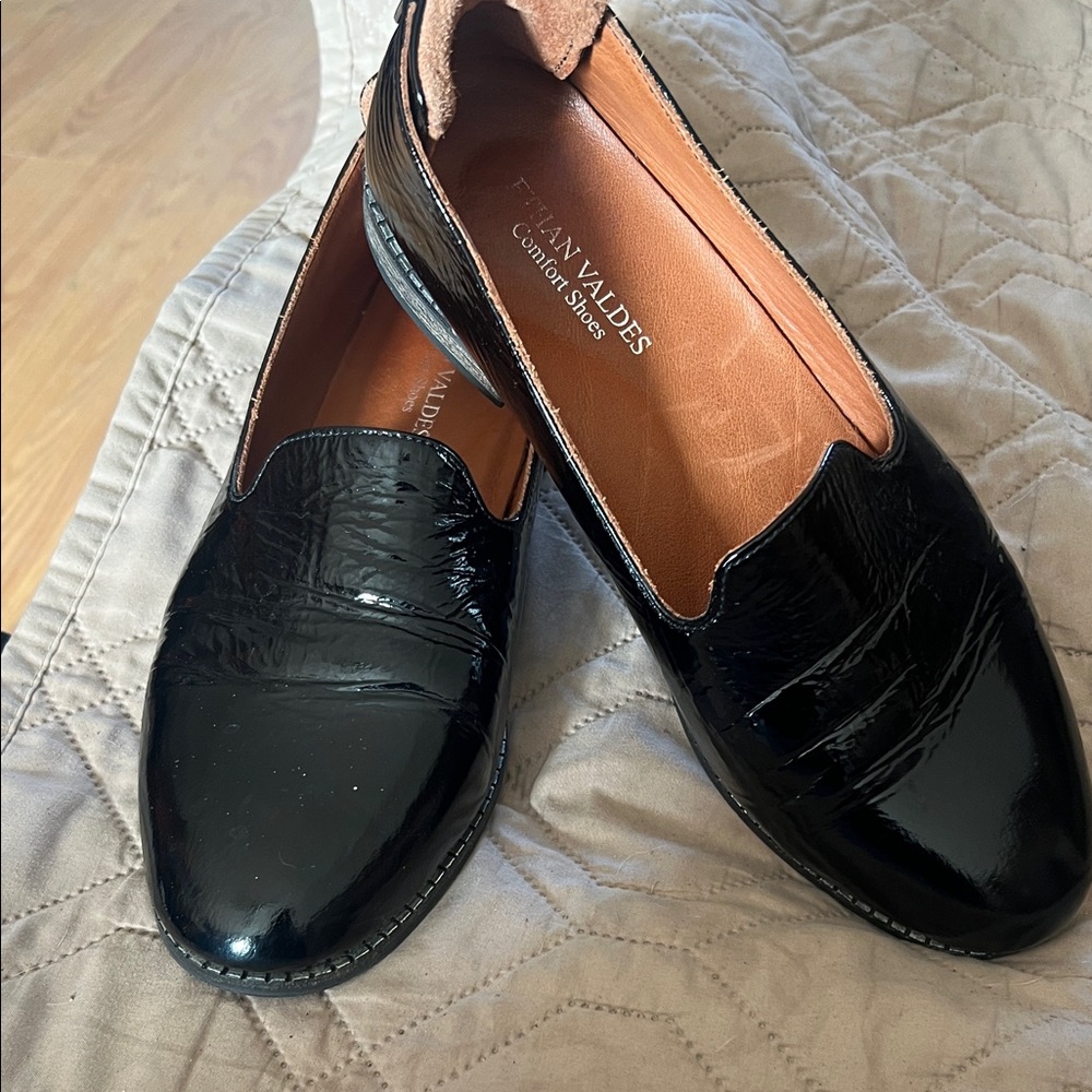Ethan Valdez Elegant Black Patent Leather Loafers